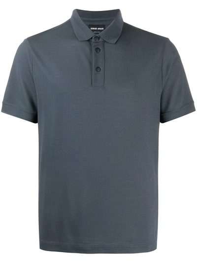 Giorgio Armani Slim-fit Polo Shirt In Grey