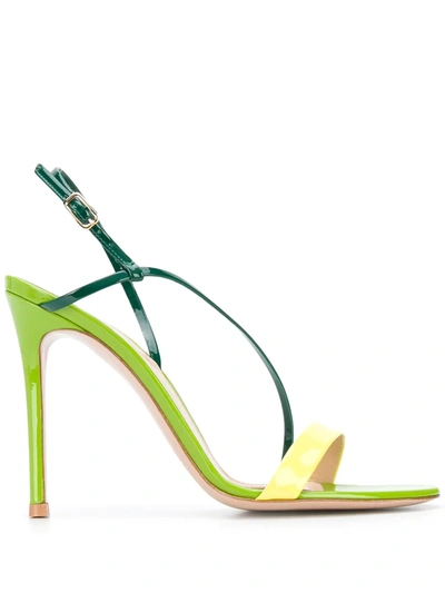 Gianvito Rossi Ric 110mm Diagonal Strap Sandals In Green