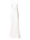 Solace London Mara One-shoulder Gown In White