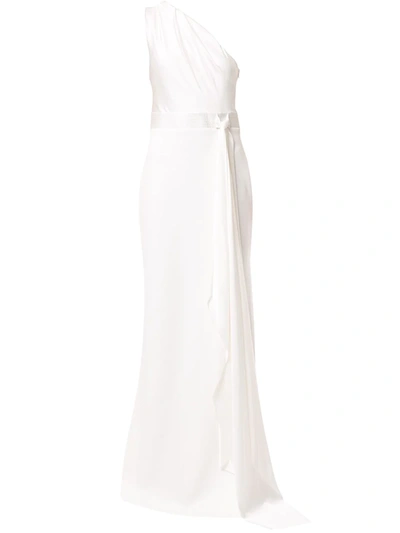 Solace London Mara One-shoulder Gown In White