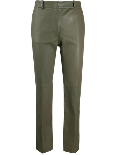 Joseph High-rise Cropped Slim-fit Trousers In Green