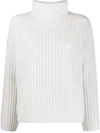 Vince Chunky-knit Funnel Neck Jumper In White