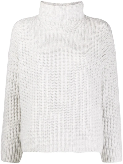 Vince Chunky-knit Funnel Neck Jumper In White