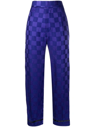 Haider Ackermann Geometric Print Wide-leg Trousers In Blue