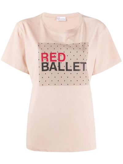 Red Valentino Red Ballet Print T-shirt In Neutrals
