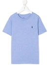 Ralph Lauren Teen Logo-embroidered T-shirt In Blue