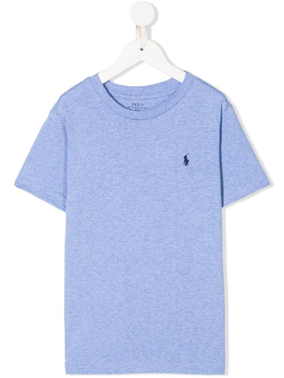 Ralph Lauren Teen Logo-embroidered T-shirt In Blue