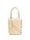 Miu Miu Woven Bucket Bag In Silver