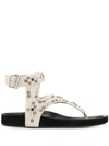 Isabel Marant Elwina Studded Suede Sandals In Neutrals