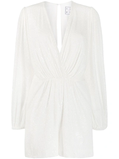 In The Mood For Love Bree Sequined Short Jumpsuit In White