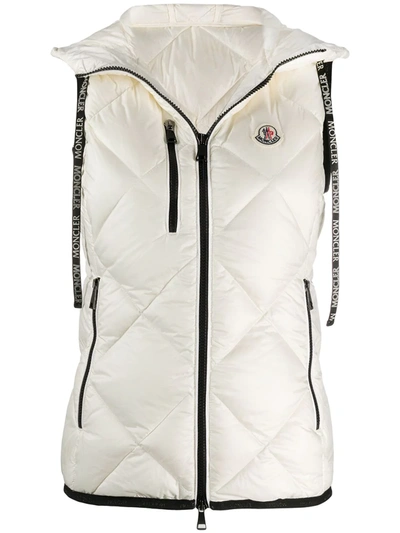 Moncler Logo Patch Quilted Gilet In White