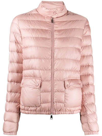 Moncler Quilted Padded Jacket In Pink
