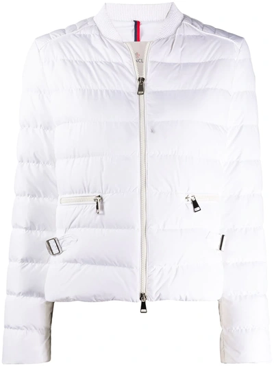 Moncler Zip-front Bomber Jacket In White