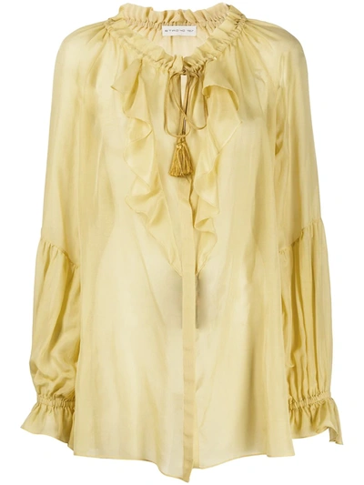 Etro Oversized Ruffled Blouse In Yellow