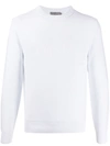 Canali Crew-neck Logo Jumper In White
