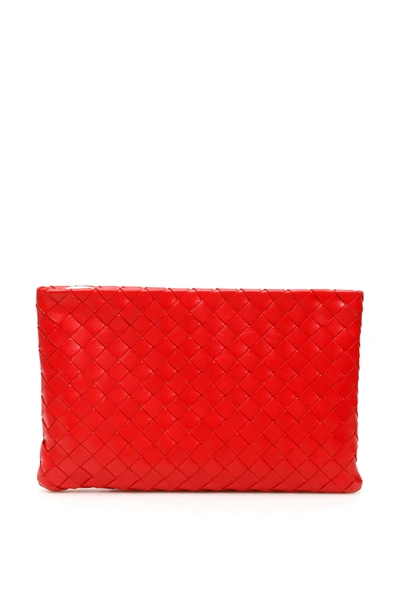 Bottega Veneta Unisex Biletto Clutch In Red