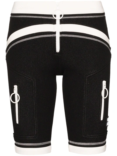 Off-white Two Tone Scuba Bike Shorts In Black