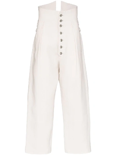 Sulvam Pleated Linen Trousers In White