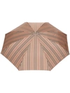 Burberry Icon Stripe Folding Umbrella In Neutrals