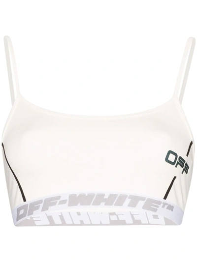 Off-white Logo Print Sports Bra In White