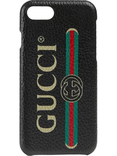 Gucci Black Web Logo Iphone 8 Case