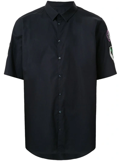 Raf Simons Patch Sleeve Shirt In Blue