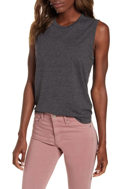 Ag Zoey Heathered Tank Top In Heather Charcoal
