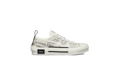 Pre-owned Dior  B23 Low Top Daniel Asham Newspaper In White