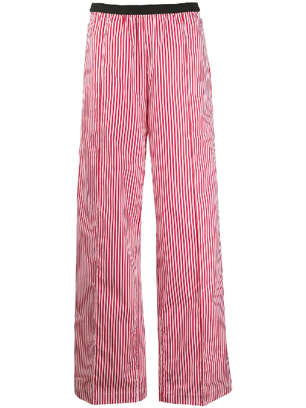 red and white striped trousers
