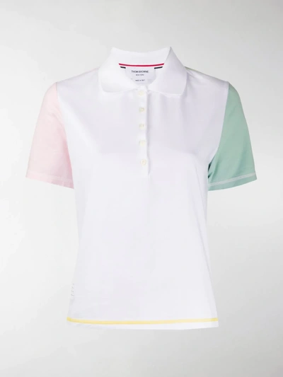 Thom Browne Contrasting Sleeves Polo Shirt In White