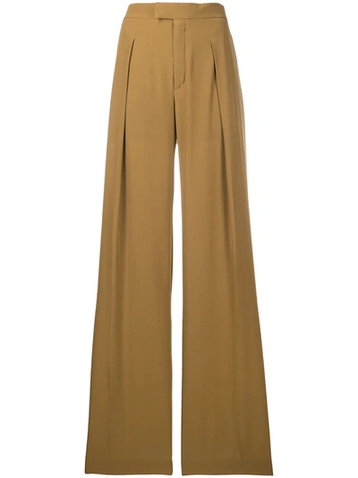 Chloé High-waisted Wide-leg Trousers In Green