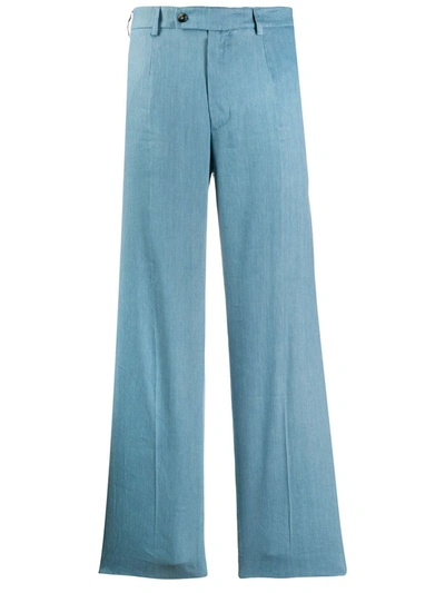 Mrz Flared High-waisted Trousers In Blue
