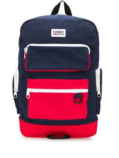 Tommy Hilfiger Colour-blocked Backpack In Blue