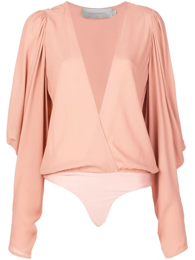 Silvia Tcherassi Hoshi Wrap Body Blouse In Pink