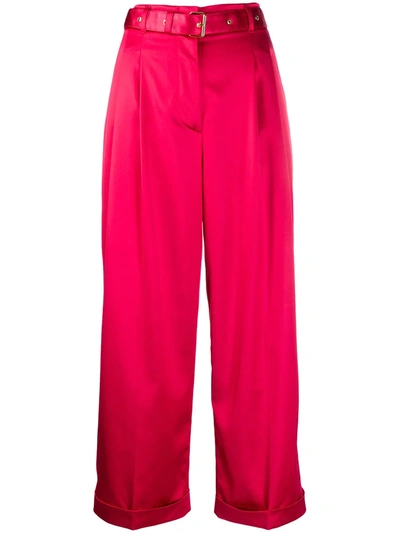 Peter Pilotto Cropped Wide-leg Trousers In Red