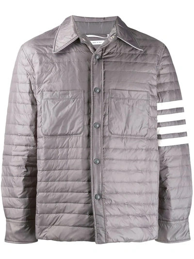 Thom Browne Medium Grey Down Fill 4-bar Shirt Jacket
