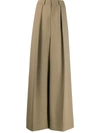 Ami Alexandre Mattiussi Wide Fit Pleated Trousers In Neutrals