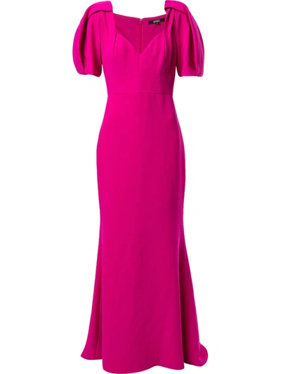 Badgley Mischka 短袖超长连衣裙 In Pink