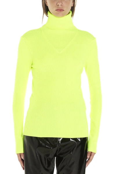Msgm High Neck Sweater In Giallo