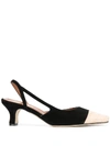 Paris Texas Colour Block 60mm Slingback Pumps In Black