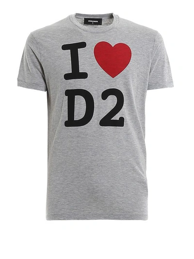 Dsquared2 Printed Melange T-shirt In Grey