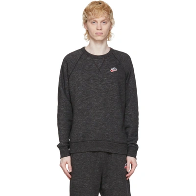 Nike Sportswear Heritage Crewneck Sweatshirt In 011 Black/h