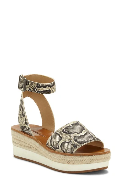 Lucky Brand Joodith Platform Wedge Sandal In Snake Print Leather