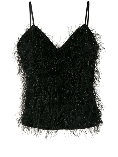 Ami Alexandre Mattiussi Frayed V-neck Top In Black