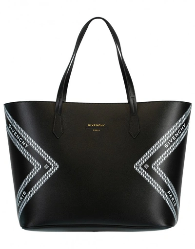 Givenchy Medium Chain Print Tote In Blk-wht