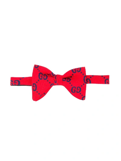 Gucci Kids' Children's Gg Wool Silk Bow Tie In 红色