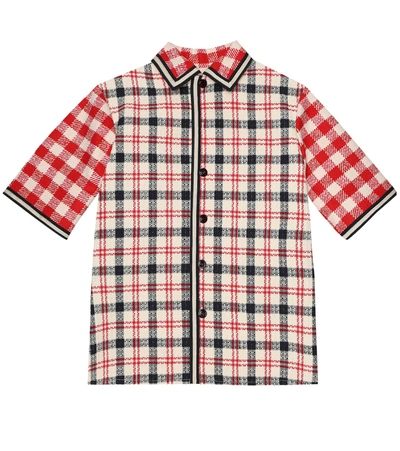 Gucci Kids' Children's Check Tweed Coat In Red