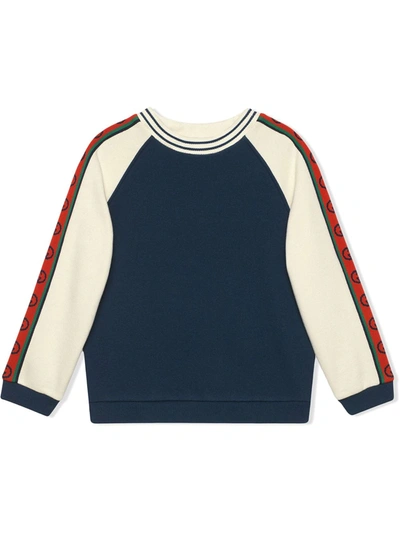 Gucci Kids' Baby Logo棉质夹克 In Blue