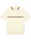 Gucci Kids' Interlocking-g Cotton Pique Polo Dress In Avorio/multicolor