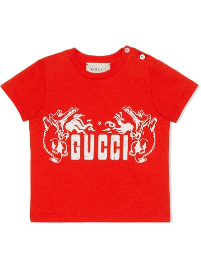Gucci Baby Crocodile Print Cotton T-shirt In Var. Uni